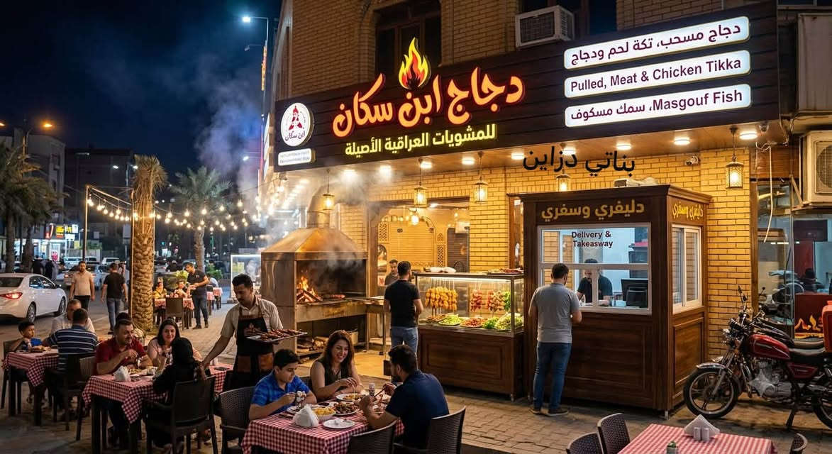**مو أي دجاج يملي العين.. بس "دجاج
دجاج أبن سكان /بسمايه😎🔥
لأنكم تستحقون الأفضل، جمعنالكم النظافة، الجودة العالية، والطعم العراقي الأصيل اللي يلوگ لقلوبكم.. بدون أي زفرة، ونضافة توب التوب من أول لقمة لحد آخرها! 🍗✨
🍢 **منيو المشويات العراقي على أصوله:**
 * **تكة دجاج:** تذوب بالفم من الاستواء 🤤
 * **تكة لحم:** طعم مأصل ومغمس بالنكهة 🥩
 * **أجنحة دجاج:** متبلة بتتبيلتنا الخاصة والسرية 🍗
 * **عرايس:** مقرمشة ومتروسة لحم يفتح النفس 🥙
 * **دجاج مسحب & سمك مسكوف:** مشوي على الفحم والريحة توديك لغير عالم! 🐟💨
 * بالإضافة إلى تشكيلة واسعة من أشهى المشويات المتنوعة 🍖
> ✨ **شعارنا:** جودة تطير العقل، نكهة أصلية، وأسعار تناسب الكل.. أكلنا يومي وطازج 100%!
> 
# 📍 **أهلاً وسهلاً بكم في موقعنا:**
 * 🗺️ **العنوان:** بسماية – الشارع العام (مقابل مجمع B…)
 * 📞 **خدمة التوصيل والسفري:** ***********
**دجاج ابن سكان… مو مجرد وجبة، هذا الطعم اللي صدگ يستحق التجربة!** ❤️
