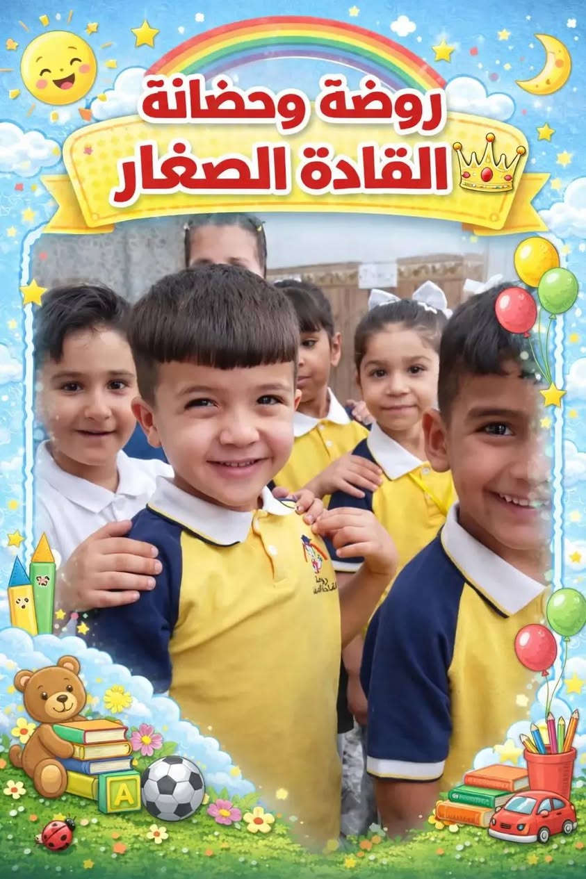 روضة و حضانة القادة الصغار  

📢 تعلن عن فتح باب التسجيل للعام الدراسي الجديد 2026–2027.

✨ بيئة تعليمية آمنة وممتعة
✨ كادر تربوي متميز
🎁 المنهج الدراسي مجانًا
🎁 الخط (النقل) مجانًا

📍 العنوان: حي النصر – شارع إنشائية حمزة المياحي
📞 للاستفسار والتسجيل: ***********

سارعوا بحجز مقاعد أطفالكم، فالأماكن محدودة.
روضة القادة الصغار... بداية واثقة لمستقبل طفلك. 🌼
