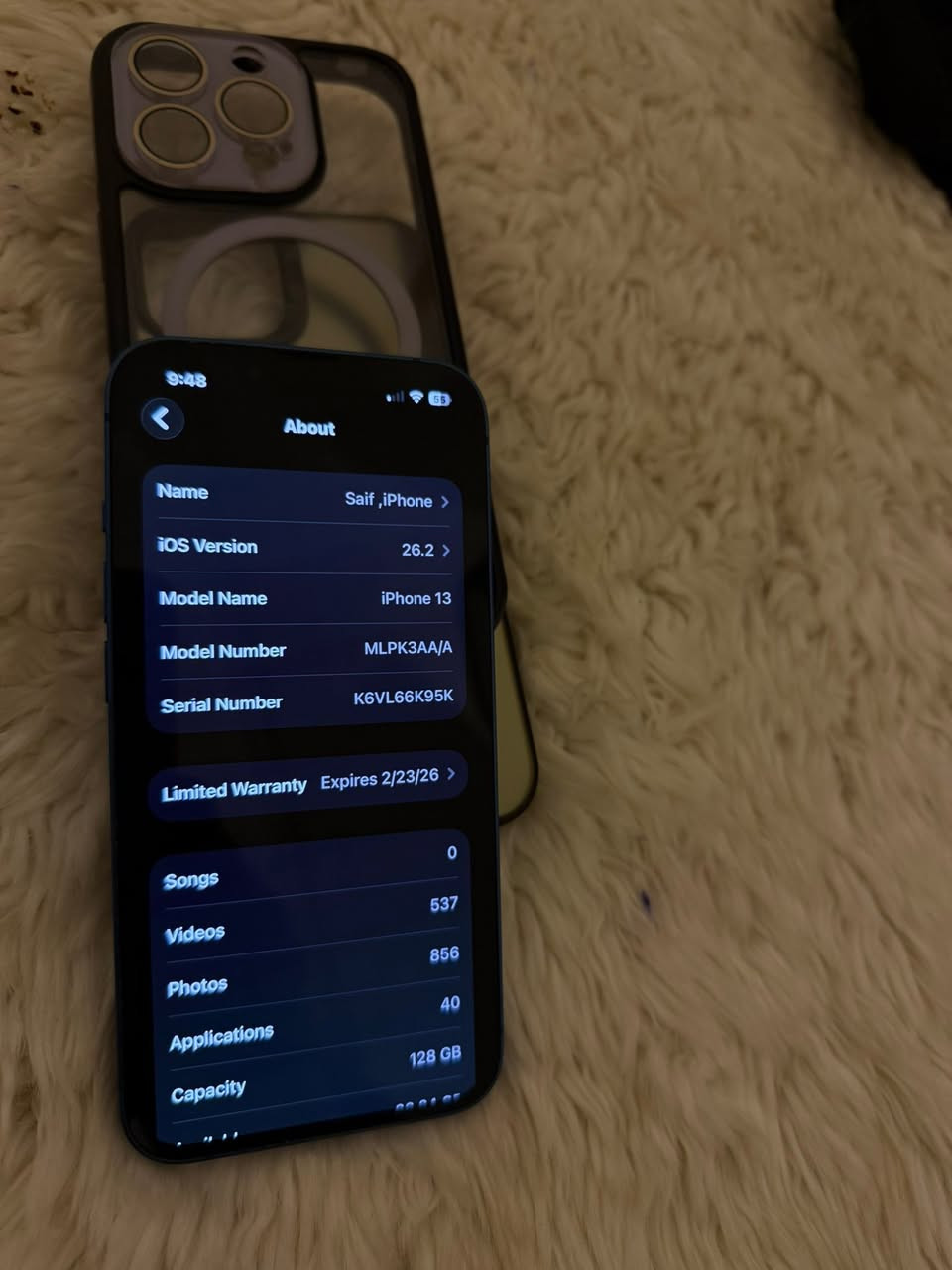 13
128g
Battery 87%
الجهاز بالحالة الوكاله ولا نقرة في ولا عمرو دخل محل صيانه
للبيع بسعر🔥🔥
270
للتواصل 0791510479
التواصل على الواتس


**إذا كنت صاحب هذا الإعلان وتريد حذفه لأي سبب، رجاءا أرسل رسالة إلى الدعم الفني**