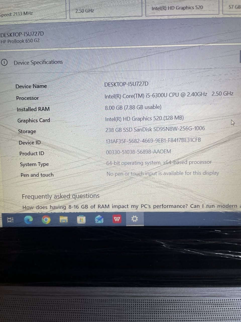 السلام عليكم عندي هاذا الابتوب للبيع او سعر مناسب جدا
� الجهاز: HP ProBook 650 G2
🔹 المعالج: Intel Core i5-6300U
🔹 الرام: 8GB
🔹 كرت الشاشة: Intel HD Graphics 520
🔹 التخزين: SSD


**إذا كنت صاحب هذا الإعلان وتريد حذفه لأي سبب، رجاءا أرسل رسالة إلى الدعم الفني**