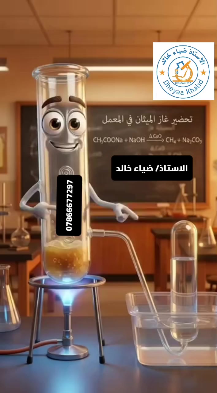 🔴 #غاز_الميثان CH4 

🔰 يحضر غاز #الميثان CH4 من تسخين #خلات_الصوديوم CH3COONa مع #هيدروكسيد_الصوديوم NaOH في انبوبة اختبار ويجمع الغاز بإزاحة الماء الى الاسفل لان غاز الميثان قليل الذوبان بالماء . 

✅️ #كيمياء الثالث متوسط (الفصل #السادس) 

📍مراجعة #وزارية 

🚨 نجاحاتنا 💯 القادمة هي سلسلة لا تنتهي 💪 

#الاستاذ_ضياء_خالد 
***********
