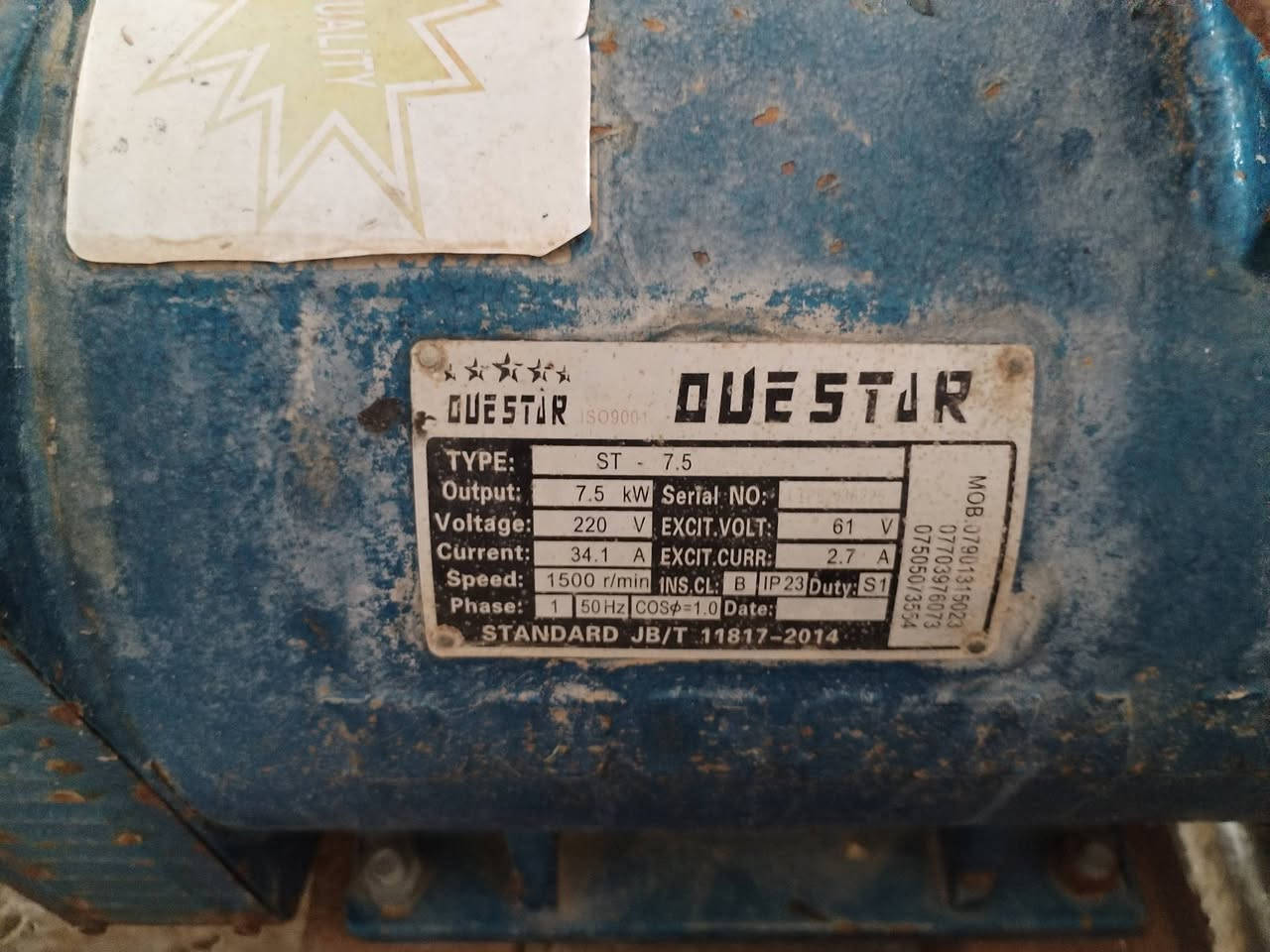 السلام عليكم
مولده كهرباء..للبيع
جديده
توليد 7.5 kv
سعر 750 الف
***********
