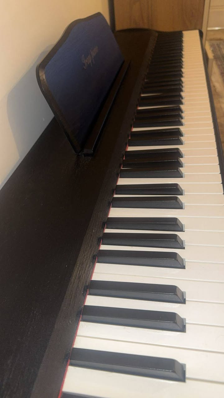 IP-8880-B للبيع ***********
السعر المطلوب 750 وبي مجال 
اهم المواصفات. 
1- 88 مفتاح همر تاج ثقيل كما في البيانو الوتري. 
2- بدل يتحكم بصدى الصوت أثناء العزف. 
3- 128 صوت من غير صوت البيانو. 
4- ايقاعات غربيه. 
لونه اسود خشب متين مع خط احمر فوق المفاتيح 
مع ٣ بدلات رجل
الصوت يجنن صوت بيانو صافي وبالحقيقة اجمل من الفيديو الصوت
