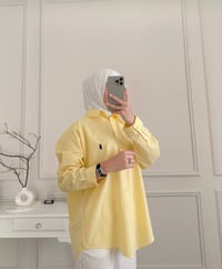 قميص بولو • كتان صيفي • فري سايز