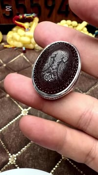 خاتم بحريني • فضة عيار 990 • عقيق يماني