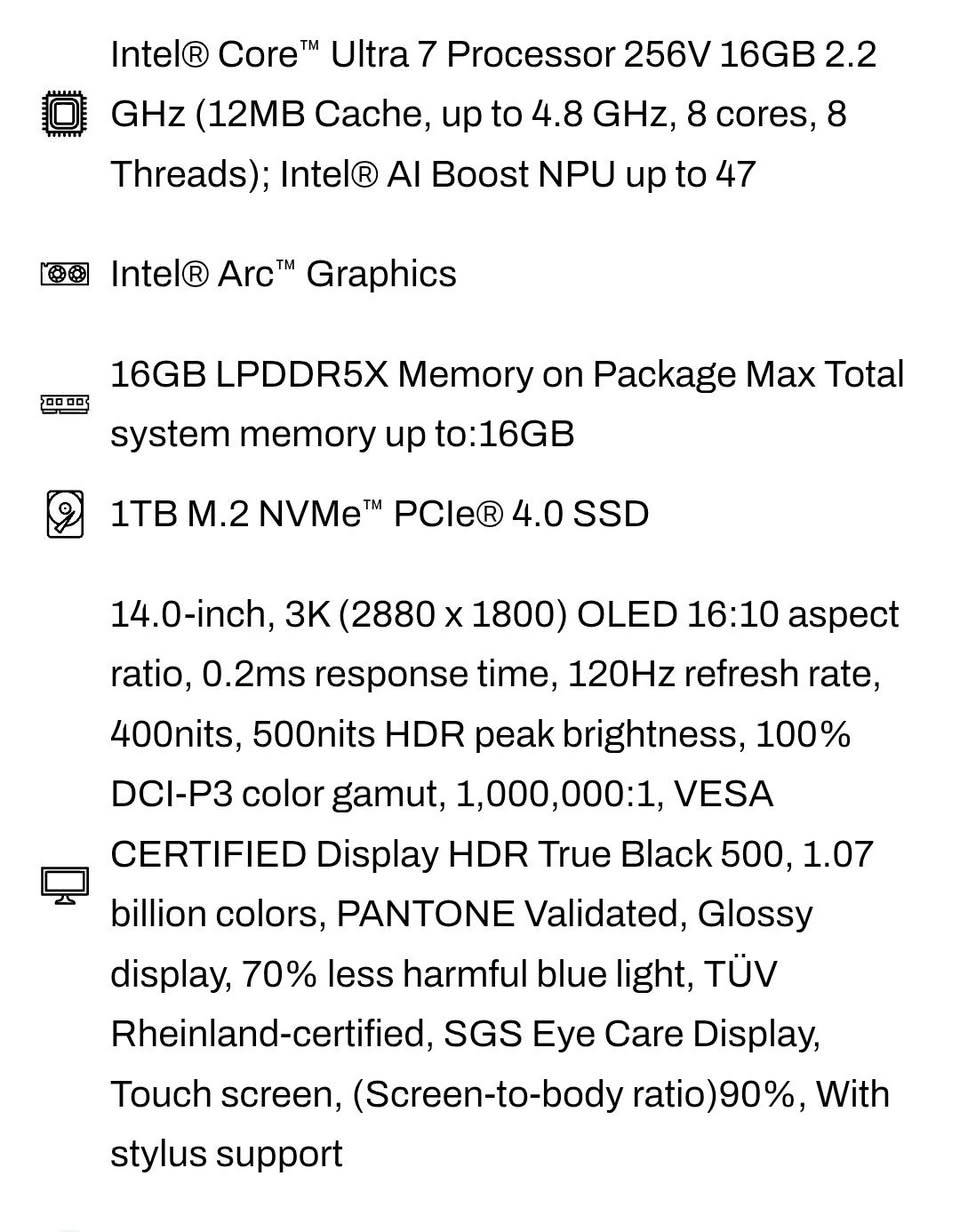 للبيع او المراوس

ASUS Zenbook S14 UX5406SA  
المعالج: Intel Core Ultra 7-256V
كرت الشاشة: Intel Arc 
الرام: 16GB LPDDR5X
التخزين: 1TB SSD NVMe
الشاشة: 14 إنج، 3K OLED، لمس، 120Hz
النظام: Windows 11
نظافة 1000% شرط الشاحنع ممفتوحه مع كافة غراضة
للبيع او المراوس بمواصفات عالية 
لايوجد توصيل.. مكاني بغداد
تفاصيل خاص لطفا 📩📩


**إذا كنت صاحب هذا الإعلان وتريد حذفه لأي سبب، رجاءا أرسل رسالة إلى الدعم الفني**