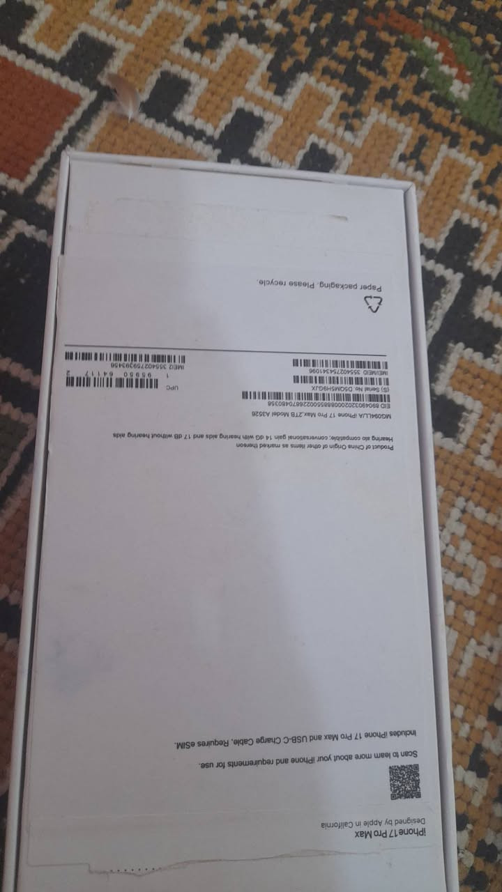 سلام عليكم ايفون 17برو ماكس للبيع الصيانه تاينديه مضيف 100% السعر 180الف وبي مجال


**إذا كنت صاحب هذا الإعلان وتريد حذفه لأي سبب، رجاءا أرسل رسالة إلى الدعم الفني**