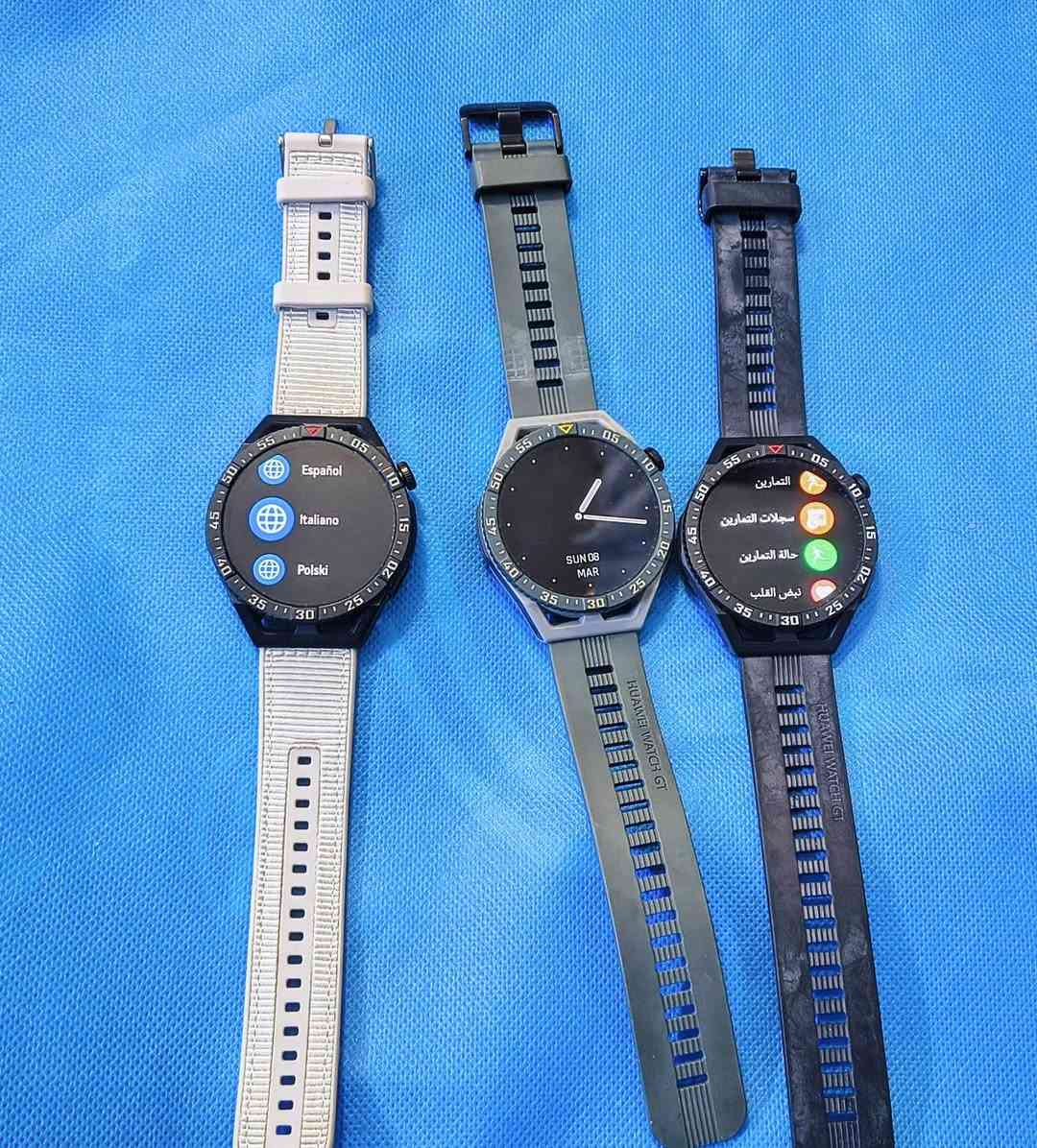 ساعة هاواوي GT4 قياس 41 mm السعر 110 الف
ساعة هاواوي GT3 se قياس 46 ملم السعر 75 الف 
ساعة هاواوي GT3 pro  قياس 46 mm  السعر 90 الف 
مع شاحنة فقط بدون باكيت للحجز مراسلة الصفحة أو 
***********
