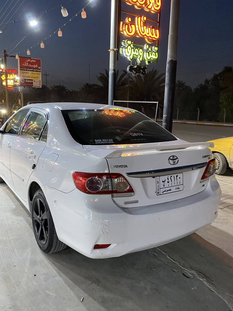 تحيه طيبه
كورلا موديل 2012 شركه عامه sas
السياره نضيفه بمعنى الكلمه بيها جاملغ تبديل اصلي نفس اللون فقط اثر طخه اما الباقي كفاله 
عليها اضافات 
شاشه اصليه تدعم اندرويد وكار بلي وحدها ماخذها ب ٢٥٠ الف ونشره دشبول متغير ؏ بلوتث 
لحيه اماميه ٤ قطع اصليه 
ورماش عالي ب ١٠٠ الف 
وعليها صبغ وياله وفجوج اصلي حراري ووياها بردات اصليه تعتيم ١٠٠٪؜ حته السكوبات تخم تاير جديد قبل سبوع شاده  للاتصال والاستفسار 
*********** واتساب فقط
