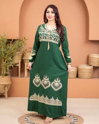 دشداشة نسائية • تطريز وستراس • قطن مراسي مصري