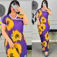 دشداشة طويلة • نقشة عين الشمس • فري سايز ٥٠-٨٠ كيلو