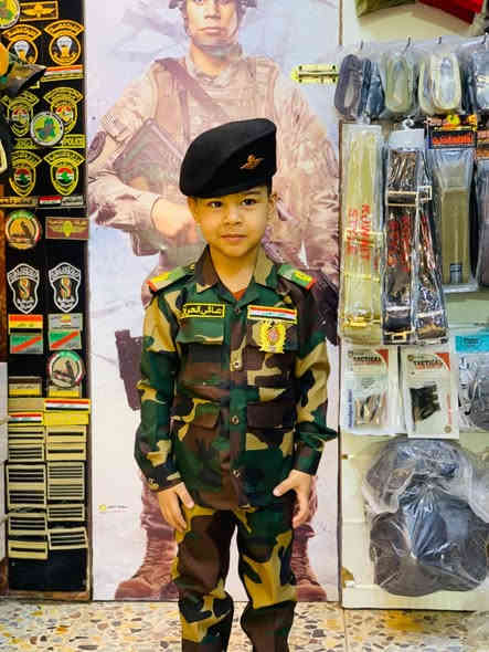 تجيهزات عسكريه علي جبار
العنوان قرب مطعم الامير 
بدلات اطفال جميع القياسات  
***********
