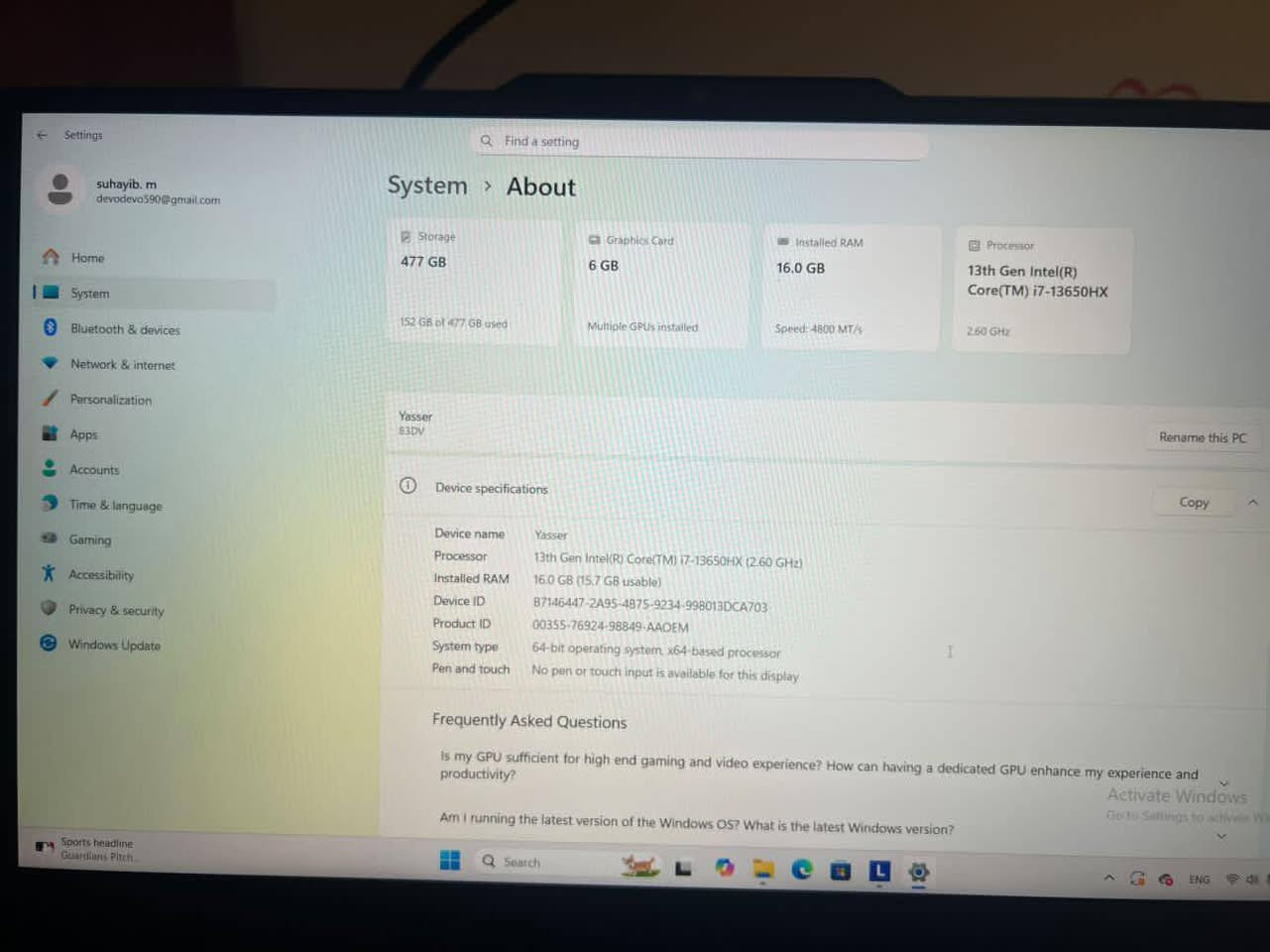 Lenovo loq
Core i7 13650hx
Ram 16gb
Rtx 4050 6gb
Ssd 500gb
مفتوح ومبدل المذربورد
للاستفسار ***********
السعر مليون و 100

