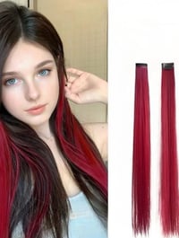 هذه وصلات شعر اصطناعية بلون أحمر جذاب لإطلالة مميزة. يمكن استخدامها لإ...