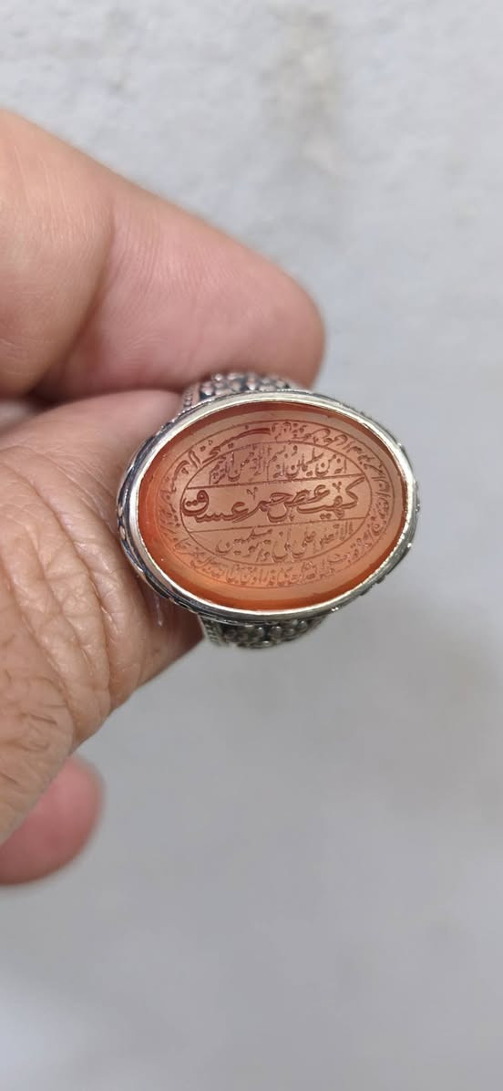 خاتم عقيق يماني طبيعي لون تحفة منقوش 
حرز السيد القاضي أ
ية الزرق ومن يتق الله 
اسماء الله الحسنى في ظهر الحجر
صياغة فضة اصلية قياس الخاتم ٢٢


**إذا كنت صاحب هذا الإعلان وتريد حذفه لأي سبب، رجاءا أرسل رسالة إلى الدعم الفني**