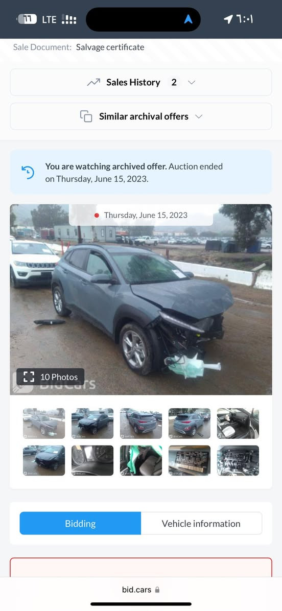 هونداي كونا مديل 23 بصره حره باسمي للبيع او مراوس حادثه موظح بلصور ماشيه 9 الاف السعر 155 وبيه مجال للاستفسار ***********
