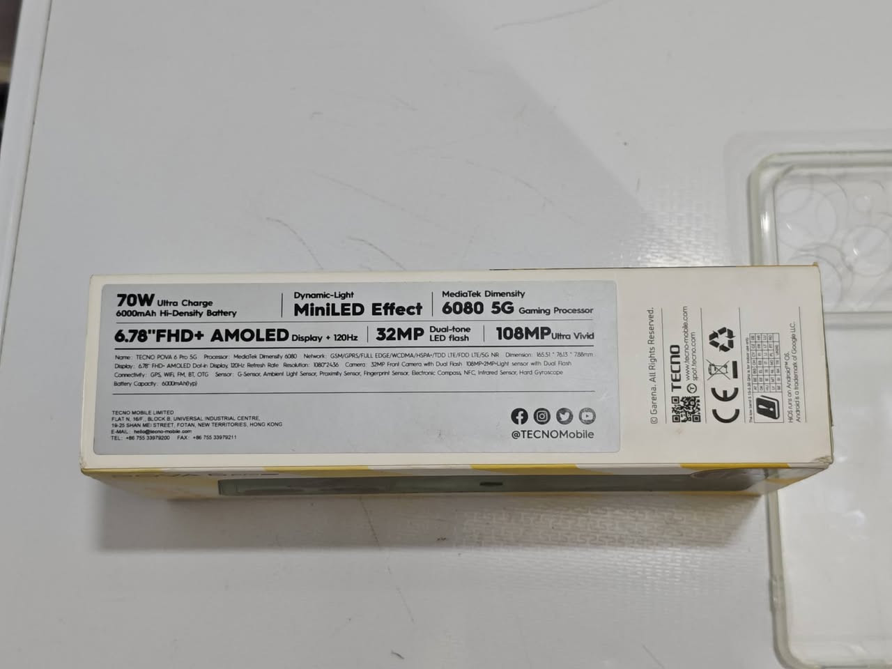 السلام عليكم 
POVA 6 PRO 5G
مواصفات معروفة 
بطاريه 6000 
 70 W 
ذاكره 256
عشوائيه 12+12 

سعره 200 قفل بدون عمله 
كوت واسط 
***********
