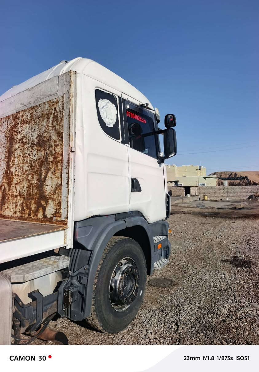للبيع او مراوس بسياره
اسعر 350وبي مجال 
سكانيه بومه 380
موديل 2002
بل سنويه بودي نص جناب 
كرين بافنكر 15ونص 
شاصي طويل بلادي 
سنكل دوار بلادي ورفاع 
طخم تاير جديد
سياره جاهزه عل شغل 
استفسار ***********بي وتساب 
مكان السياره صلاح الدين
