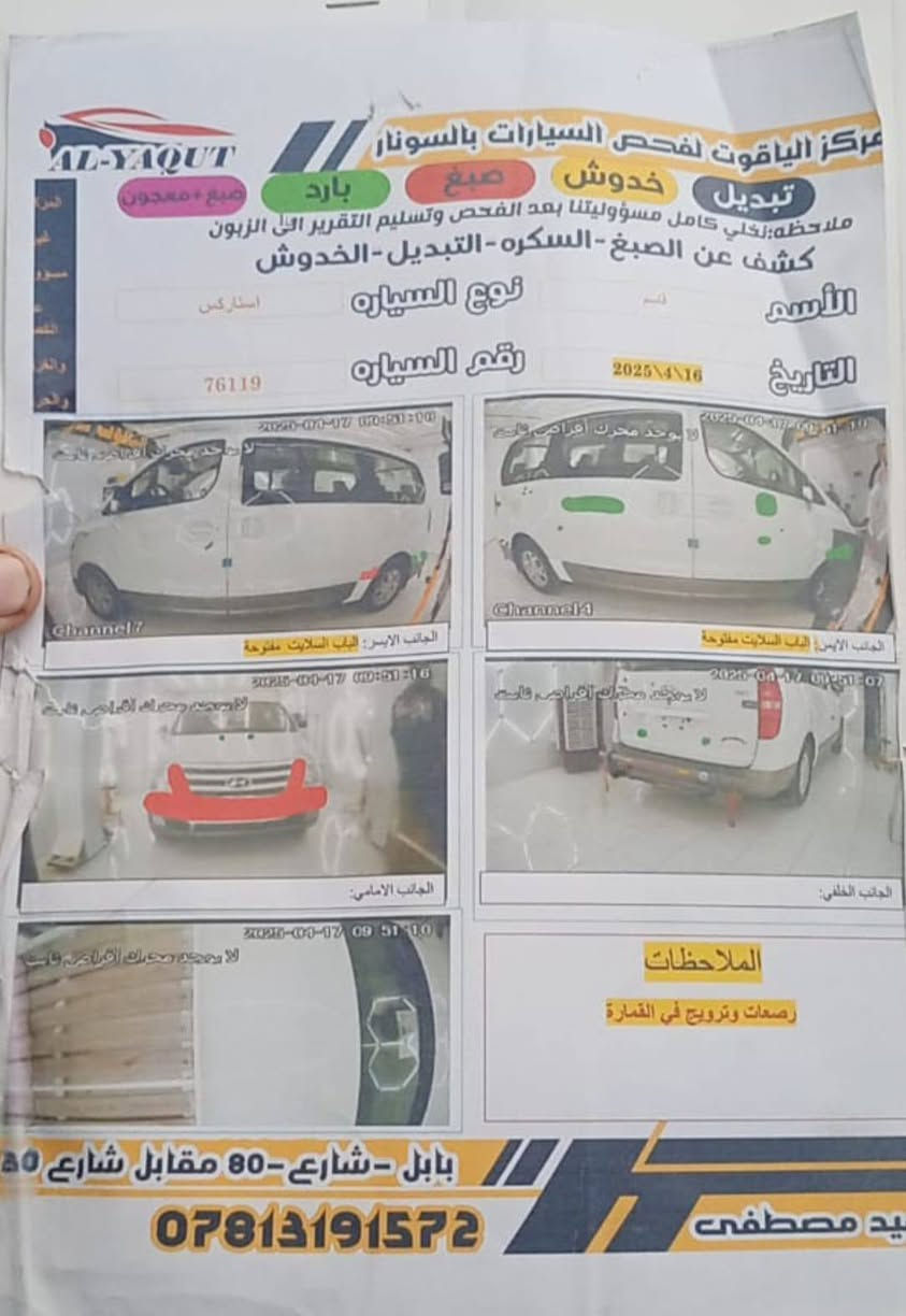 السلام عليكم ستاركس 2011 السياره جاهزه محرك مفتوح محرك جديد تخم تاير رقم بغداد مكان السياره بابل مكلف بالنشر رقم صاحب السياره ***********
