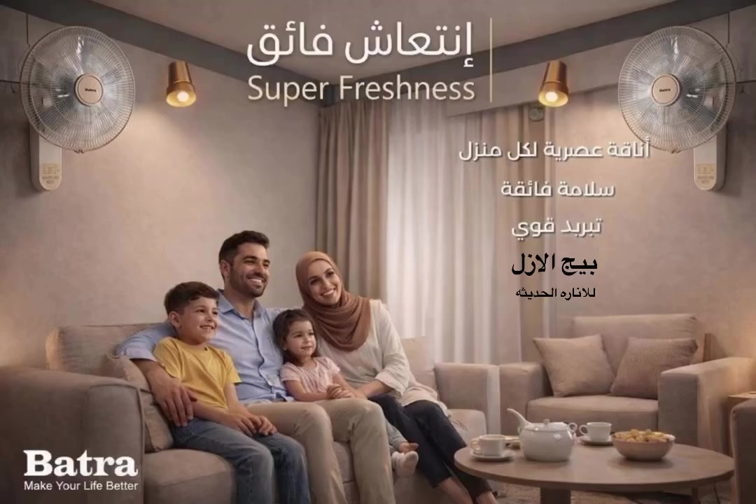 تصميم أنيق ، أداء قوي ، وانتعاش لا يقاوم ! ✨🌬️
اجعل منزلك واحة من الراحة مع المروحه الجدارية العصرية من Batra . 
الخيار الأمثل لمن يبحث عن الأناقة والكفاءة في آن واحد .

تصميم عصري: لمسة جمالية تليق بكل زاوية في منزلك .
تبريد فائق: توزيع مثالي للهواء ليغمر المكان بالانتعاش .
أمان تام: مصممة بمعايير سلامة عالية لراحة بالك وبال عائلتك .
تحكم ذكي: ريموت كنترول سهل الاستخدام يمنحك الانتعاش الذي تحتاجه بضغطة زر .
سهولة التركيب والصيانة: تركيب سريع وسهل، وتنظيف بسيط ومريح، لتستمتع بمروحتك دون أي جهد . 
 قياس 18انچ 
ضمان استبدال لمده عام كامل 

نعتني بتفاصيل راحتكم ...❤️❤️
***********
#مروحة_كهربائية جداريه
#انتعاش_دائم وهدوء

