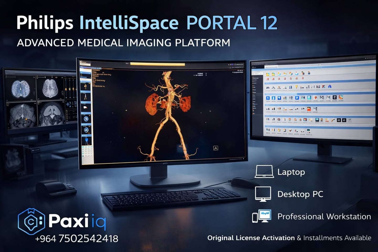 هل تبحث عن أقوى برنامج لتحليل صور الأشعة الطبية؟
نقدم لكم Philips IntelliSpace Portal 12 بأحدث إصدار مع تفعيل لايسنس أصلي وإمكانية التقسيط.

💎 المميزات:

✅ عرض وتحليل صور CT – MRI – PET – NM – Ultrasound
✅ إنشاء صور ثلاثية ورباعية الأبعاد 3D / 4D
✅ تحليل متقدم للأوعية الدموية والقلب
✅ تحليل الأورام والدماغ والرئة والكبد والعظام
✅ سرعة عالية جداً في المعالجة
✅ إمكانية التنصيب على:

💻 لابتوب
🖥️ حاسوب مكتبي
🖥️ Workstation احترافي
🖥️ Server + Client

🔐 الخدمات المتوفرة:

✔️ تفعيل لايسنس أصلي
✔️ تنصيب كامل وضبط الإعدادات
✔️ تشغيل جميع التطبيقات
✔️ دعم فني كامل

💳 إمكانية التقسيط متوفرة

📍 مناسب للمستشفيات ومراكز الأشعة

📞 ***********
📍 بغداد – خدمة جميع المحافظات

---

Looking for the most powerful medical imaging analysis software?
We provide Philips IntelliSpace Portal 12 with Original License Activation and Installment Plans Available.

💎 Features:

✅ Advanced DICOM Viewer for CT, MRI, PET, NM, and Ultrasound
✅ High-performance 3D / 4D visualization
✅ Advanced Vessel and Cardiac Analysis
✅ Oncology, Brain, Lung, Liver, and Bone Applications
✅ Ultra-fast image processing
✅ Can be installed on:

💻 Laptop
🖥️ Desktop Computer
🖥️ Professional Workstation
🖥️ Server + Client

🔐 Services Included:

✔️ Original License Activation
✔️ Full Installation and Configuration
✔️ All Clinical Applications Enabled
✔️ Full Technical Support

💳 Installment Available this method only in iraq

📞 +964 750 254 2418
📍 Baghdad – Service Available Across Iraq

---

#Philips
#IntelliSpacePortal
#Portal12
#Radiology
#MedicalImaging
#PACS
#DICOM
#Paxi_iq
#Baghdad

