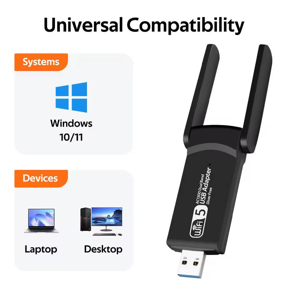 🚀 تخلص من ضعف وتقطيع الإنترنت مع لاقط شبكة DERAPID AC1300 الجديد! 🚀
​هل تعاني من تقطيع في الألعاب الأونلاين أو بطء في التحميل؟ الحل المثالي لأجهزة اللابتوب والديسكتوب صار متوفراً الآن في Humam Store.
​أبرز مميزات القطعة:
​سرعة خيالية: سرعة اتصال فائقة تصل إلى 1300Mbps لتجربة تصفح وألعاب سريعة ومستقرة.
​تردد مزدوج (Dual Band WiFi 5): يدعم شبكات 5.8Ghz لسرعة عالية وتداخل إشارة أقل، وشبكات 2.4GHz لضمان اختراق الجدران باستقرار عالي.
​تغطية واسعة: مزود بهوائيات قوية (Powerful Antenna) تنقل الإشارة بثبات لتغطي كافة أنحاء منزلك.
​جاهز للعمل فوراً: يتميز بأنه (Driver Free)، مما يعني عدم الحاجة لتحميل أي برامج تعريف؛ فقط قم بتوصيله بمنفذ الـ USB واستمتع بالإنترنت.
​أوضاع تشغيل ذكية: يدعم "وضع الاستقبال" لربط حاسبتك بشبكة الواي فاي، و"وضع البث" (Launch Mode) لتحويل حاسبتك إلى نقطة بث (Hotspot) ومشاركة الإنترنت مع الأجهزة الأخرى بسهولة.
​توافق شامل: متوافق تماماً مع أنظمة التشغيل Windows 10 و Windows 11.
​احصل على أداء إنترنت لا يضاهى ورقي اتصالك اليوم!
​📍 العنوان: بغداد الأمين نواب الضباط.
📞 للحجز والاستفسار: ***********.
