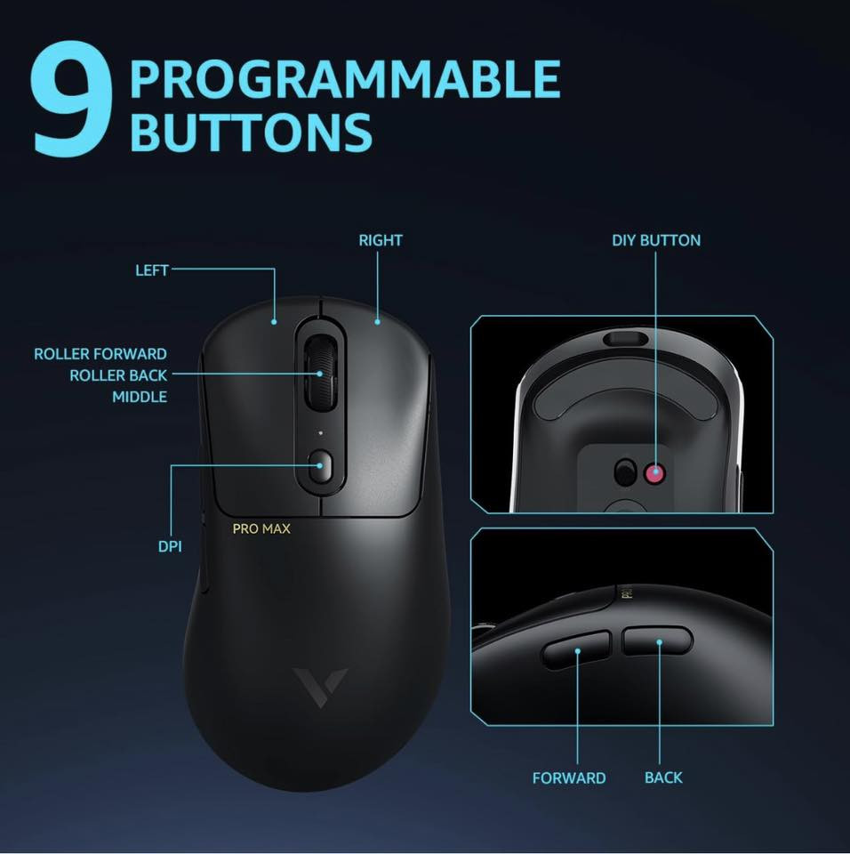 🖤 Rapoo VT3 Pro Max – اللون الأسود | احتراف يبدأ من هنا!
ماوس ألعاب خفيف جداً بوزن 59 غرام يمنحك حركة أسرع وتحكم أدق في ألعاب الـFPS 🎯

أهم المميزات:
• 🎯 مستشعر PAW3950 احترافي بدقة تصل إلى 30,000 DPI
• ⚡ لاسلكي حقيقي 8K بمعدل 8000Hz وزمن استجابة 0.125ms
• 🪶 وزن خفيف 59g لسرعة وسلاسة بالحركة
• 🔋 بطارية تدوم حتى 200 ساعة لعب
• 🖱 مفاتيح بصرية بعمر 120 مليون نقرة
• 🎮 أزرار قابلة للبرمجة حسب أسلوب لعبك

🔥 أداء تنافسي، سرعة خرافية، وتصميم أسود أنيق يخليك تسيطر على كل جيم.!
جديد بالكبس 📩


**إذا كنت صاحب هذا الإعلان وتريد حذفه لأي سبب، رجاءا أرسل رسالة إلى الدعم الفني**