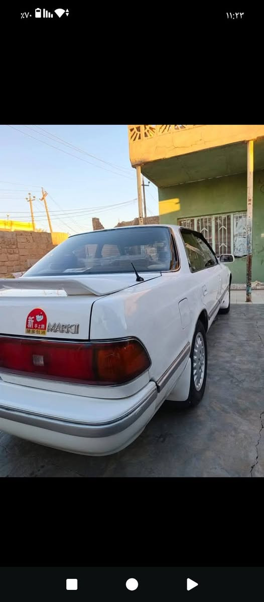 السلام عليكم للبيع تويوتا مارك مديل 1991 رقم كركوك انكليزي جديد سياره جهزه من كلشي  مكينه كير كله بشرط حداديه بشرط سياره كامله ماتصرف عليهه ألف دينار سنويه ل 2030 بسمي شرط التحويل ثاني يوم مكان السياره ديالى المقدادية الاستفسار *********** السعر 58 وبيها مجال
