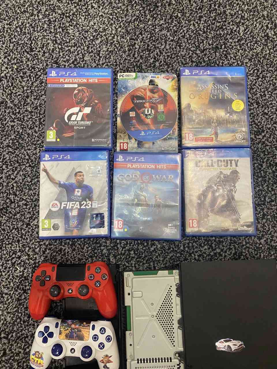 بلي(ps) 4فات  ويا 6اقراص كريتوس فيفا سيارات كلف ديوتي اساسآ كريد تكن      ويا تلث يدات بيع او مراوس في اكس بوكس سيريس اس 
السعر    225
الموقع البصرة التنومة 
الجهاز نضيف استعمال  قليل بليوم ساعتين
الذاكرة 512


**إذا كنت صاحب هذا الإعلان وتريد حذفه لأي سبب، رجاءا أرسل رسالة إلى الدعم الفني**