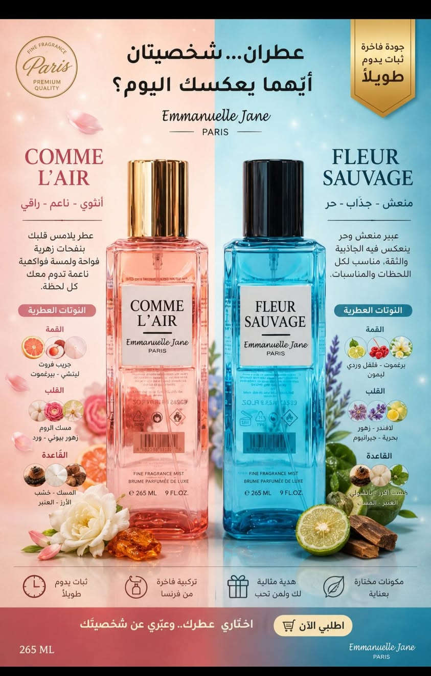 سبلاشات ايمانويل جان الفرنسية 
سبلاش للجسم ثبات وفواحان يونيسكس


**إذا كنت صاحب هذا الإعلان وتريد حذفه لأي سبب، رجاءا أرسل رسالة إلى الدعم الفني**