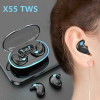 سماعات X55 • بلوتوث 5.3 • ٢٤ ساعة