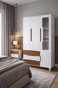 كنتور ٣ باب • ١٠٥×١٩٠×٣٥سم • ميز تواليت ٨٠×١٧٥×٣٥سم