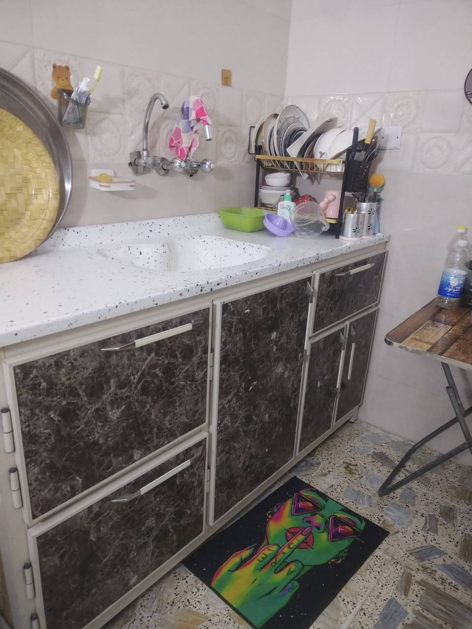 سلام عليكم كاونتر للبيع    سنك مرمر   هوة يصير طبك  بس اني فاصلة *********** مكان بغداد الشعب شارع الصحة
