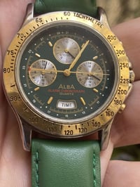 جمال القطع اليابانية ألبا كوارتز بالعلبة الاصلية  كرونوكراف   جرص  سنا...