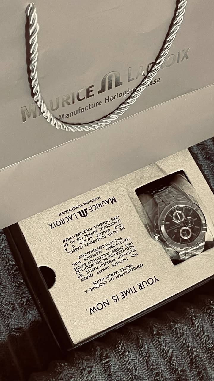 ✨ ساعة Maurice Lacroix الأصلية ✨
فخامة سويسرية بتصميم يخطف العين ⌚🇨🇭

• هيكل ستانلس ستيل قوي ولامع
• مينا أنيقة بتفاصيل كرونوغراف
• دقة عالية وأداء يعتمد عليه
• اختيار مثالي للذوق الراقي والمناسبات الرسمية

⏱️ الوقت يصير فخامة… لما تلبس Maurice Lacroix
📦 متوفرة مع العلبة الأصلية
📩 راسلنا للطلب والاستفسار


**إذا كنت صاحب هذا الإعلان وتريد حذفه لأي سبب، رجاءا أرسل رسالة إلى الدعم الفني**