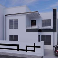 ✨ أحد أعمال مكتبنا تصميم واجهة منزل بنظام مودرن بسيط، يجمع بين الخطوط ...