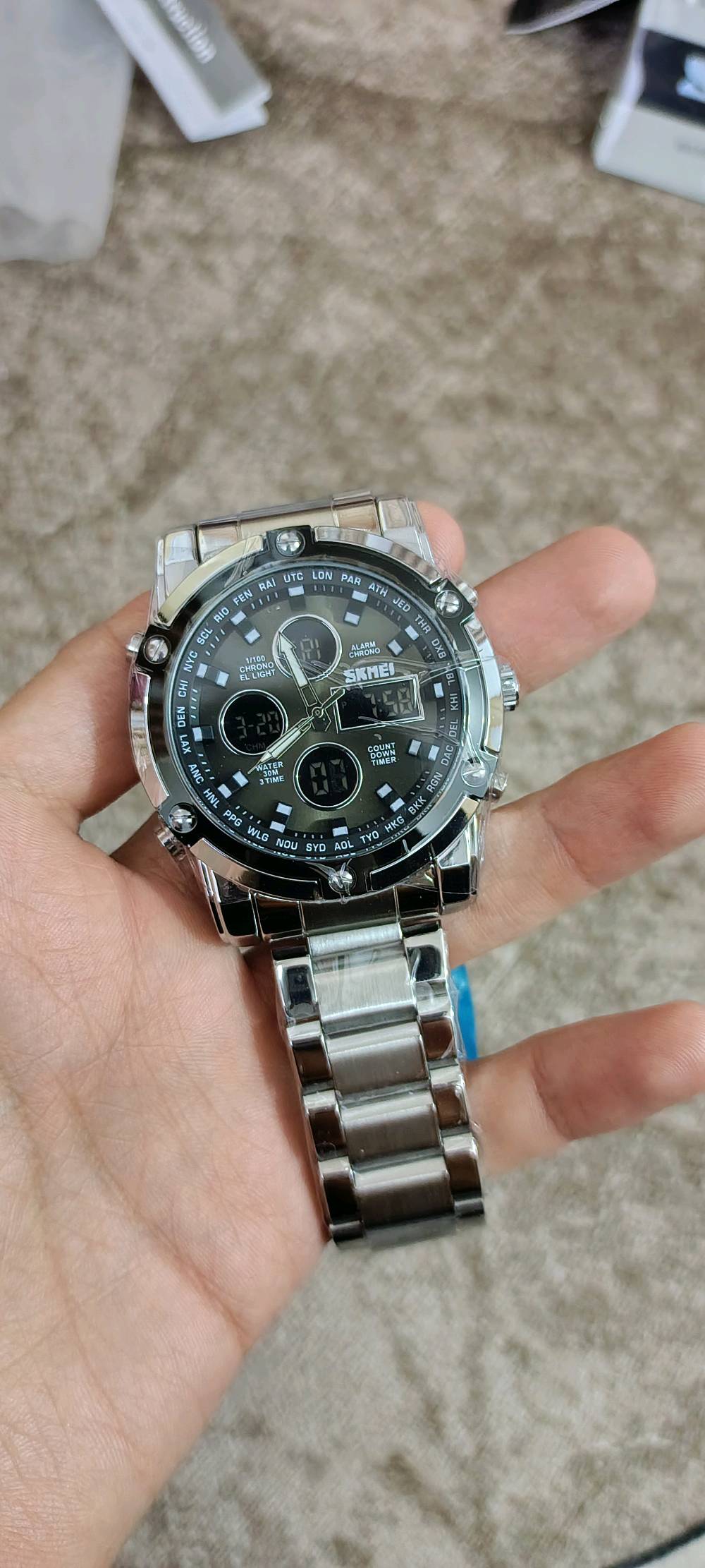 -- سكمي -- أصلي -- SKMEI --
-------------------------------
دبل تايم عقارب و الكتروني
تاريخ يومي شهري
عقارب لامينوس
ستوب ووتش
اسماء الأيام
إضائة ليلي
سير حديد
منبه

(بطارية)

الوزن 165 غرام
القطر 46 ملم

السعر 30,000 دينار والتوصيل مجانا لكل المحافظات

👇للحجز مراسلتنا على الواتساب👇
            ***********