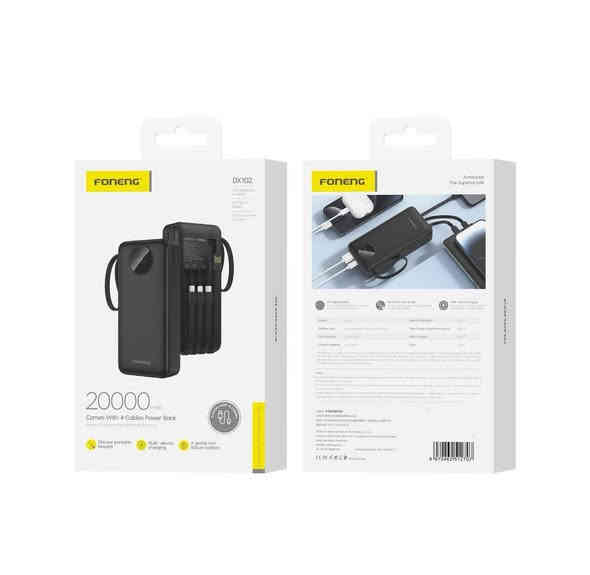 ئەم پاوەر بانکە 20000mAh بۆ کارکردن و دەرچوون و گەشتکردن بە شێوەیەکی پراکتیکی کاردەکات. 🔋 تایبەتمەندی 4 کێبڵی ناوەکی هەیە کە ئامادەن بۆ بەکارهێنان، هەرجارەیەک کێشەی گەڕان بەدوای کێبڵێکدا نامێنێت. ✔ توانای گەورە ڕێگە بە چەندین بارگاویکردنەوە دەدات. ✔ 4 کێبڵی ناوەکی بۆ ئامێرە جۆراوجۆرەکان. ✔ شاشەی دیجیتاڵی ڕێژەی شەحنکردنەوە پیشان دەدات. ✔ دوو دەرچەی USB بۆ شەحنکردنەوەی دوو ئامێر لە یەک کاتدا. ✔ دیزاینێکی بەهێز و تاڕادەیەک سووکە بۆ بەکارهێنانی ڕۆژانە. بۆ بینینی وێنەی زیاتر یان وردەکاری زیاتر، تکایە نامە بنێرن.

بۆ نرخ نامەی بنیرە 
ژ.م:: *********** لە وسئاپ نامەی بنیرە
گەیاندەن بۆ کوردستان و عیراق هەیە طوز
