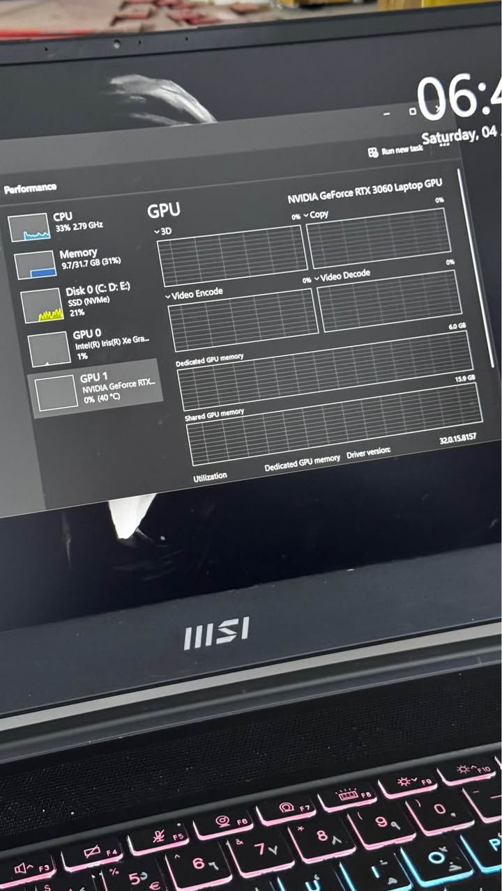 لابتوب للبيع: MSI Stealth 15M B12UE 

مواصفات الجهاز:

* Intel® Core™ i7-1280P (الجيل 12) 14 cores
* NVIDIA GeForce RTX 3060 6GB
* RAM 32GB DDR4
* SSD NVMe 1TB
* 15.6” IPS FHD 144Hz ( الشاشة )
* Windows 11 Pro أصلي

الجهاز مستخدم استخداماً شخصياً 
مرفق معه الشاحن الأصلي والكارتون وجميع الملحقات.

ملاحظة: يوجد زران في لوحة المفاتيح ( الكيبورد )
 لا يعملان، وهما F و Space،

الجهاز مناسب للتصميم، المونتاج، برامج Adobe، تصميم الـ3D، والألعاب، وجاهز للاستخدام مباشرة.

السعر المطلوب: 1,250,000 دينار عراقي
وبيه مجال بسيط Singapore


**إذا كنت صاحب هذا الإعلان وتريد حذفه لأي سبب، رجاءا أرسل رسالة إلى الدعم الفني**