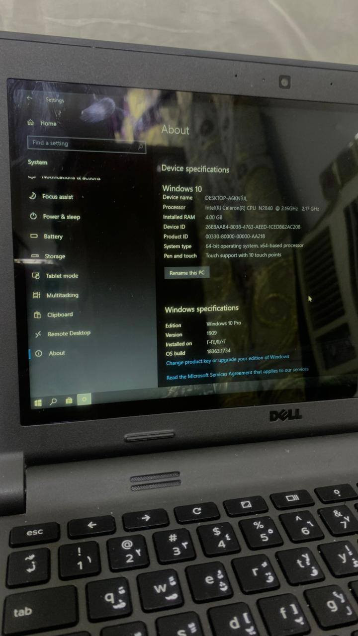 لابتوب للبيع بــ90 الف وتوصيل مجاني 

✔ مناسب لـ:
التصفح
مشاهدة الفيديو
برامج الأوفيس
الدراسة

المعالج: Intel Celeron N2840 بسرعة 2.16GHz
الرام: 4GB
نظام 64-bit


**إذا كنت صاحب هذا الإعلان وتريد حذفه لأي سبب، رجاءا أرسل رسالة إلى الدعم الفني**