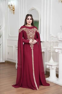 قفطان شيفون • تطريز يدوي • صنع مصري