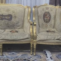 طقم ملكي مصري • خشب زان • طاولات مرمر