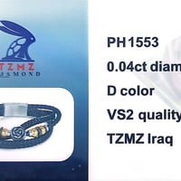 💎 سوار رجالي جلد فاخر مع ألماسة أصلية موديل: PH1553 من علامة TZMZ Diam...