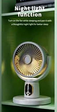 مروحة قابلة للطي • شحن USB • ريموت وشاشة رقمية