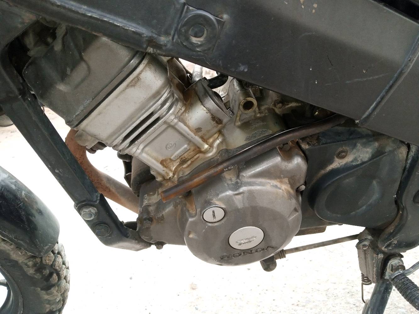 للبيع دراجة نارية نوع هوندا، اللون برتقالي مع بعض الملحقات المفقودة. الدراجة تحتاج إلى بعض الصيانة، بالإضافة إلى بعض القطع المتوفرة كما هو موضح في الصور. المحرك من نوع هوندا وقوي، ويحتاج إلى مراجعة للتأكد من كفاءته. التصميم كلاسيكي ومناسب لمحبي الدراجات ذات المظهر الرياضي الكلاسيكي.