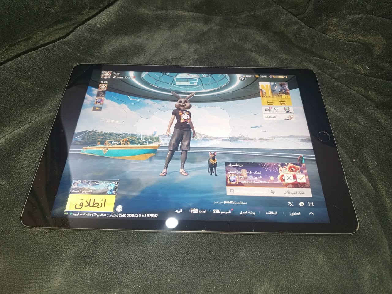 سلام عليكم ايباد 9 ذاكره 256 بطاريه 89 شغال كامل 
60 فريم بل ببجي ممفتوح ابد كارتون موجود شرق اوسط 
سعر 300 مكاني بغداد بلديات ***********
