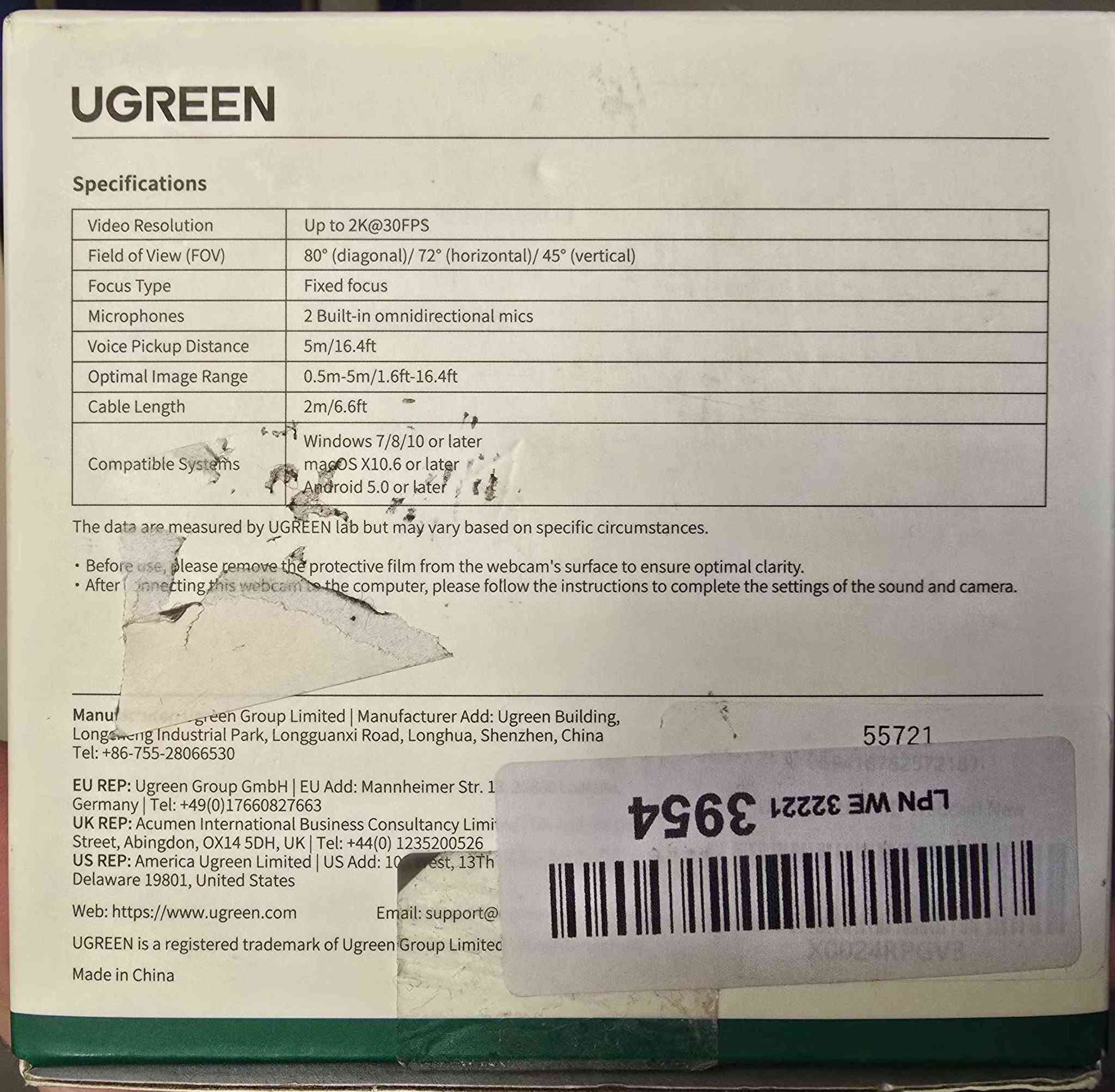 UGREEN WEBCAM 2K 30FPS 

Price : ٣٥٠٠٠ دهوك, العراق


**إذا كنت صاحب هذا الإعلان وتريد حذفه لأي سبب، رجاءا أرسل رسالة إلى الدعم الفني**