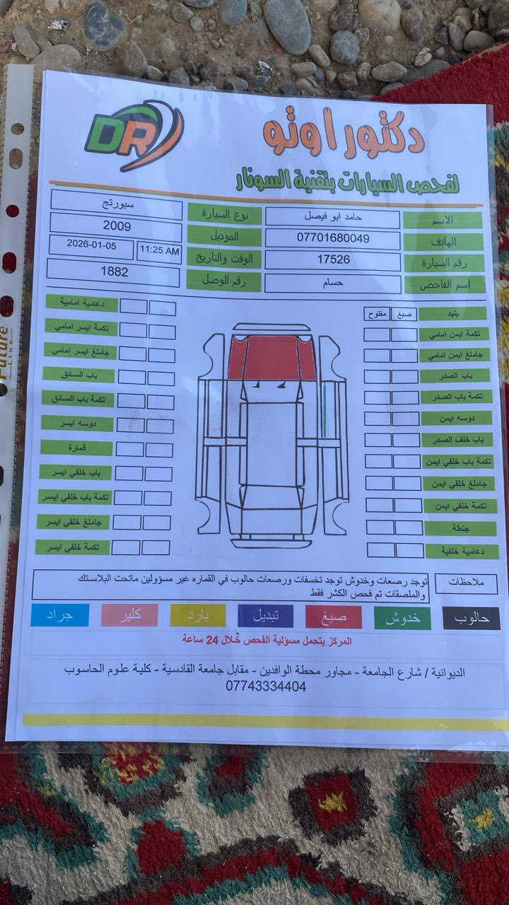 مرحبا/سبورتج(9)قطع واحد فقط صبغ والسونار مرفق رقم أربيل الجديد شرط واكاله اوتحويل مضمون السعر(122)$وبيه مجال العنوان الشرقاط
***********
