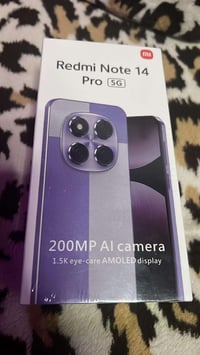 Redmi not 14 pro ذاكره 512 كامره خلفيه بدقه 200mp بطاريه 5000 وشاحنه ت...