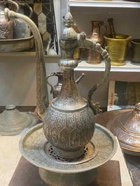 ابريق قاجاري • منقوش • طلاء فضه